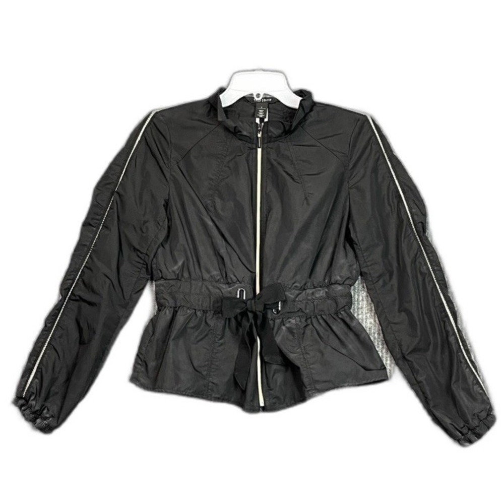 White House Black Market Rain Jacket Womens 4 Windbreaker Tie Waist Streetwear